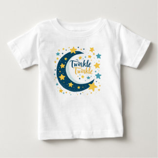Pour Bébé T-shirt "Twinkle Twinkle" Lune et Stars Baby