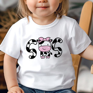 Pour Bébé T-Shirt Vache Fille Soeur Enfant Anniversaire T-Sh