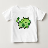 Pour Bébé T-shirt vert de nourrisson de chat de trèfle (Devant)
