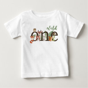 Pour Bébé T-shirt Wild One 1st Birthday Woodland Animals