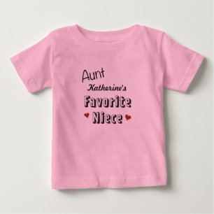 Pour Bébé Tante Favorite Niece Baby T-Shirt personnalisé