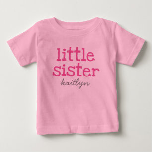 Pour Bébé Texte rose Petite Soeur Ajouter un nom T-shirt