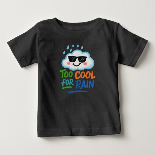 Pour Bébé Too Cool Rain Cute Cloud Baby Fine Jersey T-Shirt (Devant)