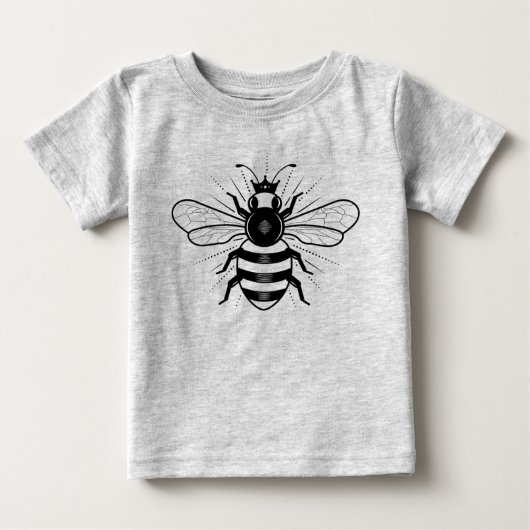 Pour Bébé Top T-shirt Queen Bee Baby / Grey (Devant)