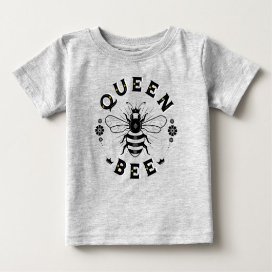 Pour Bébé Top T-shirt Queen Bee Baby / Grey (Devant)