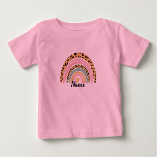 Pour Bébé Tout nom Baby Girl Boho Rainbow Matching T-shirt