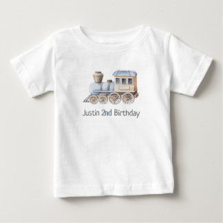 Pour Bébé Train 2e Anniversaire Chugga Deux T-Shirt Garçon