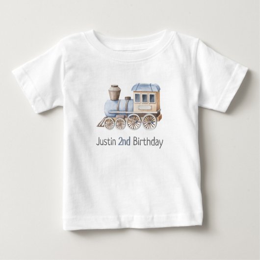 Pour Bébé Train 2e Anniversaire Chugga Deux T-Shirt Garçon (Devant)