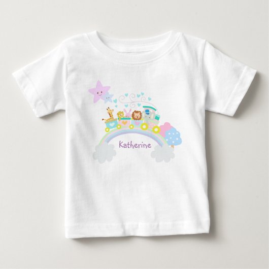 Pour Bébé Train Love White T-Shirt (Devant)