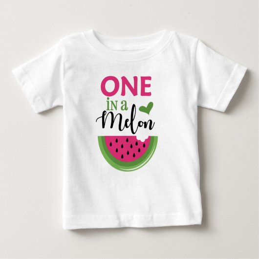 Pour Bébé Un dans un T-shirt rose pastèque Melon (Devant)