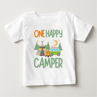 Pour Bébé un joyeux camper premier anniversaire T-Shirt Groc