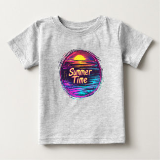Pour Bébé Vibrant Retro “Summer Time” Sunset T-Shirt
