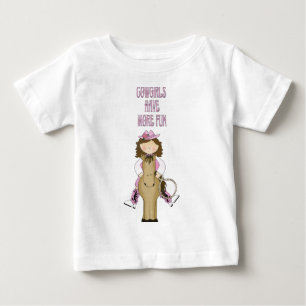 Pour Bébé Western Fun ! Cheval/Cowgirl 2T - T-shirt LS 4T
