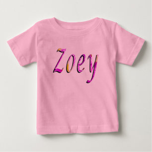 Pour Bébé Zoey, Nom, Logo, Baby Girl Pink T-shirt