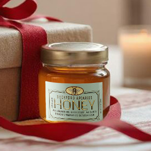 Pour Bocaux 2x3" Métallurgique Étiquette miel encadré 3D avec 