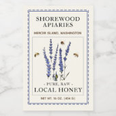 Pour Bocaux Abeilles et lavande Étiquette miel 2"x3" (Étiquettes simples)