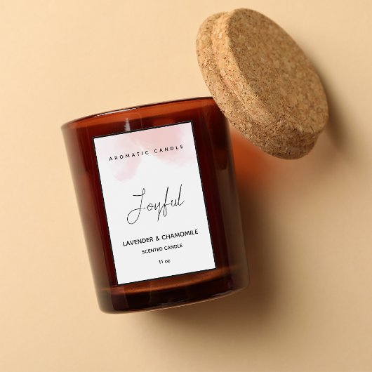 Pour Bocaux Aquarelle rose Élégant Étiquette parfumé