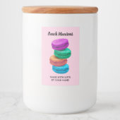 Pour Bocaux Biscuits de macaron français étiquette modèle (Devant)