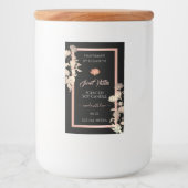 Pour Bocaux Black Floral Rose Gold Produit Packaging Étiquette (Devant)