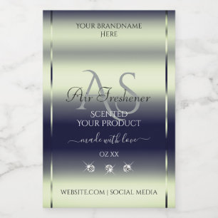 Pour Bocaux Bleu Silver Shimmery Produit Bijoux Étiquette Mono