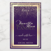 Pour Bocaux Boîtier de luxe violet Étiquette Gold Frame (Étiquettes simples)