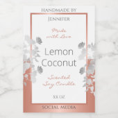 Pour Bocaux Boîtier Floral Blanc Étiquette Rose Or (Étiquettes simples)