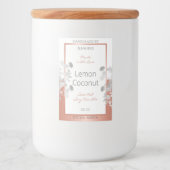 Pour Bocaux Boîtier Floral Blanc Étiquette Rose Or (Devant)