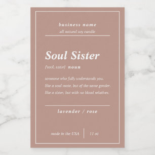 Pour Bocaux Bougie produit Soul soeur Étiquette personnalisé