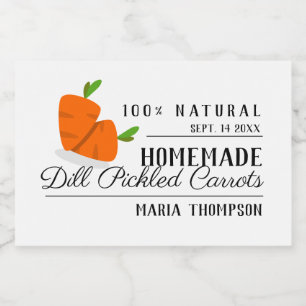 Pour Bocaux Carottes croustillantes - Étiquette de canne de r