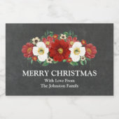 Pour Bocaux Chalboard Rouge Floral Noël Étiquette personnalisé (Étiquettes simples)
