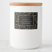 Pour Bocaux Chic Black & Gold Floral Waterproof Étiquette prod (Devant)