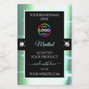 Pour Bocaux Classy Black brillant Ice Blue Logo Étiquette prod