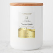 Pour Bocaux Classy Wavy Gold Décor Clair gris Étiquette (Devant)