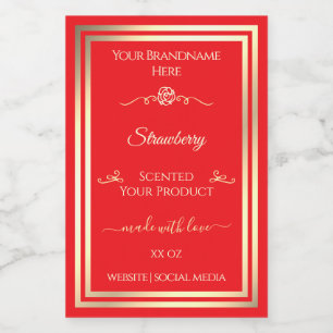 Pour Bocaux Coup d'oeil rouge Étiquette de produit Gold Frame
