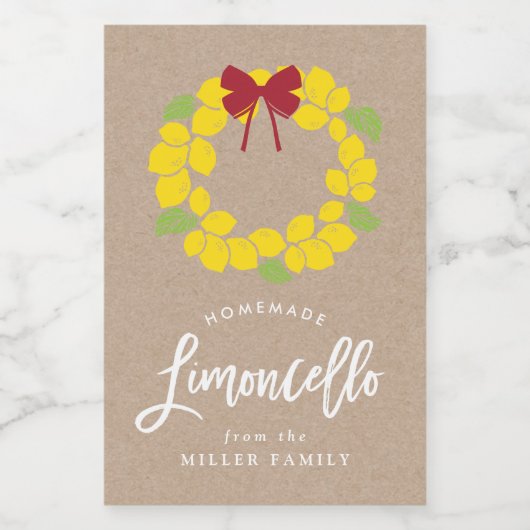 Pour Bocaux Couronne limoncello de Noël, étiquette (Étiquettes simples)