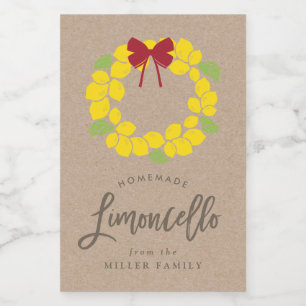 Pour Bocaux Couronne limoncello de Noël, étiquette