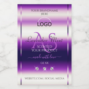 Pour Bocaux Dazzling Purple Produit Bijoux Étiquette Monogramm