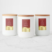 Pour Bocaux Décor doré Wavy foncé Étiquette Monogramme rouge f (Bouteilles)