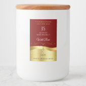 Pour Bocaux Décor doré Wavy foncé Étiquette Monogramme rouge f (Devant)