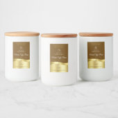 Pour Bocaux Décor or Wavy Classy Brown foncé Étiquette Monogra (Bouteilles)