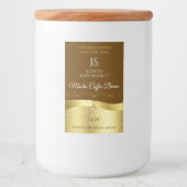 Pour Bocaux Décor or Wavy Classy Brown foncé Étiquette Monogra (Devant)