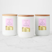 Pour Bocaux Elégance Wavy Gold Décor clair rose Étiquette Mono (Bouteilles)