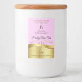 Pour Bocaux Elégance Wavy Gold Décor clair rose Étiquette Mono (Devant)