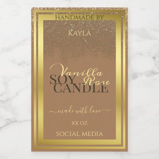 Pour Bocaux Elégant Beige Produit Emballage Étiquette Gold Fra (Étiquettes simples)