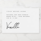 Pour Bocaux Élégant blanc noir bougie produit étiquette (Étiquettes simples)