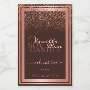 Pour Bocaux Élégant emballage de produits Brown Étiquette Rose
