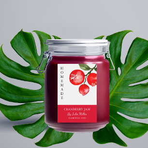 Pour Bocaux Élégant Étiquette de confiture de canneberge fait