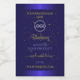 Pour Bocaux Élégant Étiquette de produit bleu Soft Gold Partie