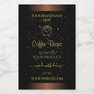 Pour Bocaux Élégant Étiquette de produit Brown Gold Soft Parti