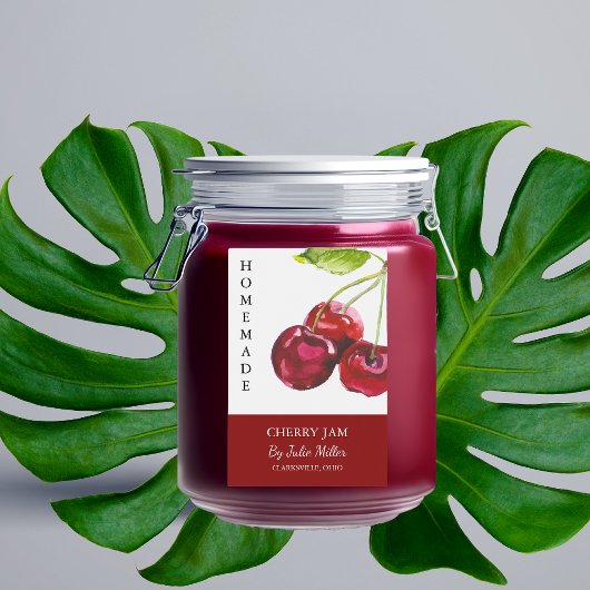 Pour Bocaux Élégant Étiquette maison de confiture de cerise
